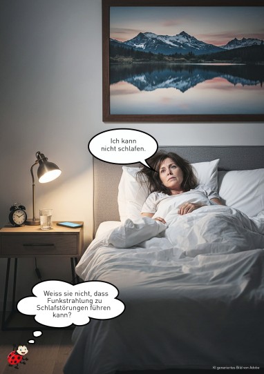 Frau kann nicht Schlafen wegen Handy