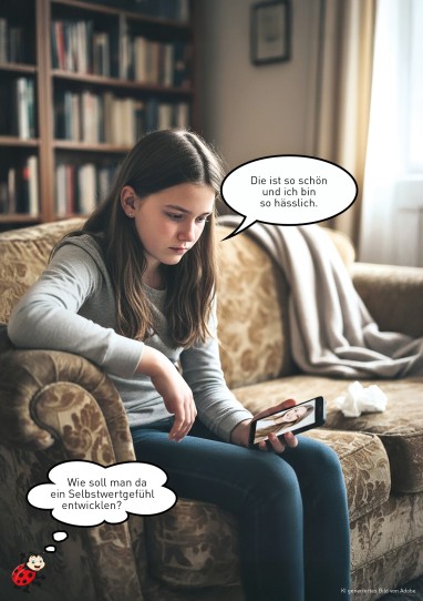 M&auml;dchen findet sich h&auml;sslich wegen Socialmedia